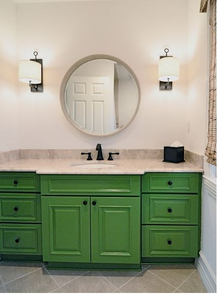 Green Bathroom Vanity
 Be Inspired To Paint Your Bathroom Vanity a non neutral