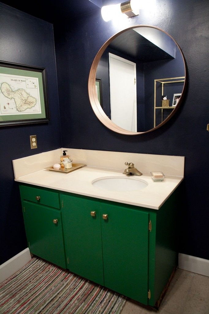 Green Bathroom Vanity
 Remodelaholic