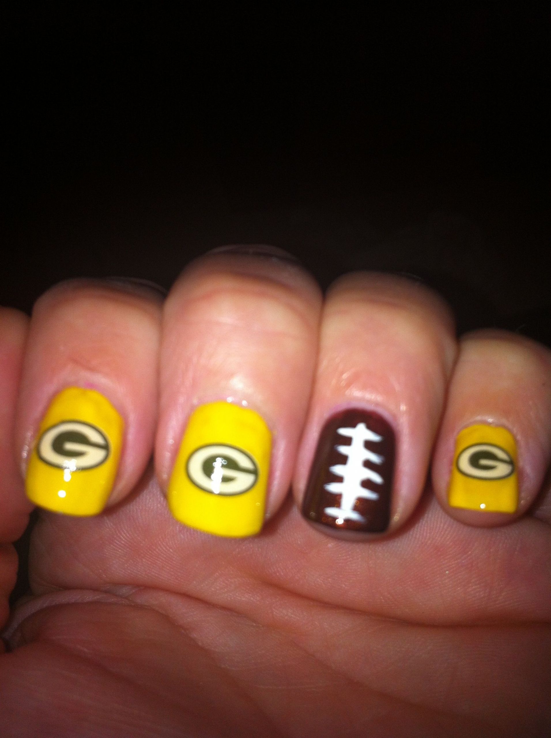 Green Bay Packers Nail Designs
 My Packer nails