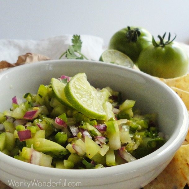 Green Tomato Salsa
 Green Tomato Salsa Verde WonkyWonderful