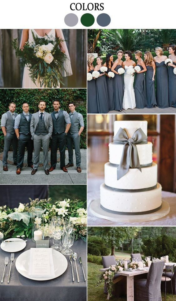 Green Wedding Colors
 Whimsical Organic Grey & Green Wedding Inspiration