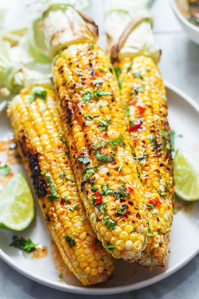 Grilling Corn On The Cob
 Grilled Corn on the Cob Recipe with Chili Lime Butter