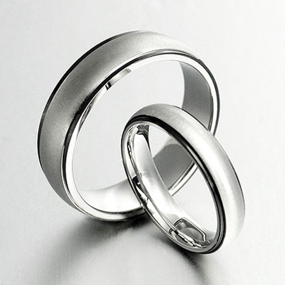 Grooms Wedding Ring
 Groom&Bride Black Wedding Titanium Ring Set 053A3