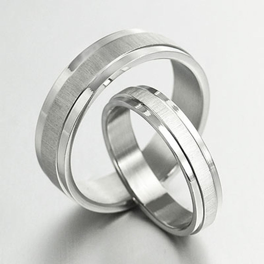 Grooms Wedding Ring
 Uni Groom&Bride Matching Silver Wedding Titanium Rings