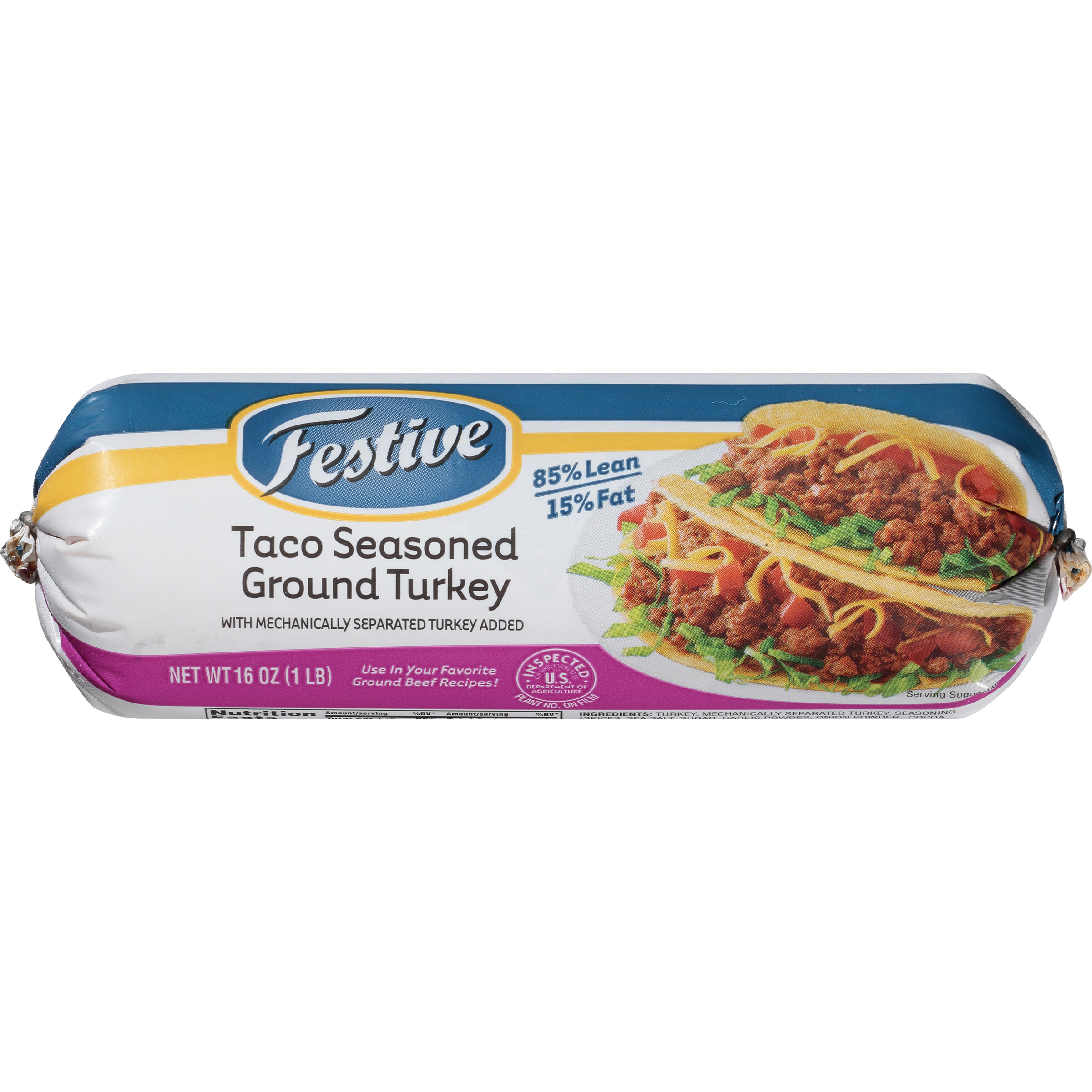 Ground Turkey Taco Seasoning
 Festive Ground Turkey Taco Roll Frozen 1 0 lbs Walmart