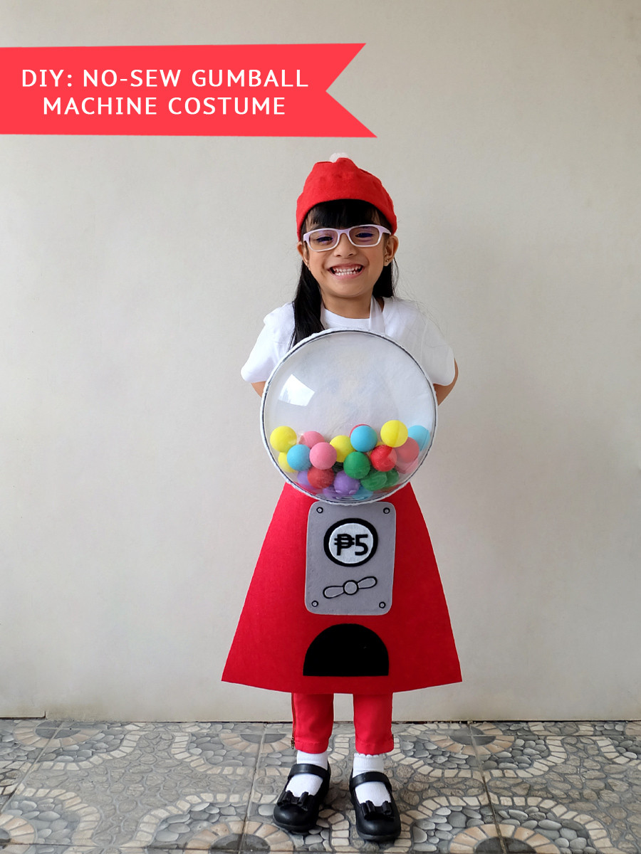 Gumball Machine Costume DIY
 DIY No Sew Gumball Machine Costume – A Crafted Lifestyle