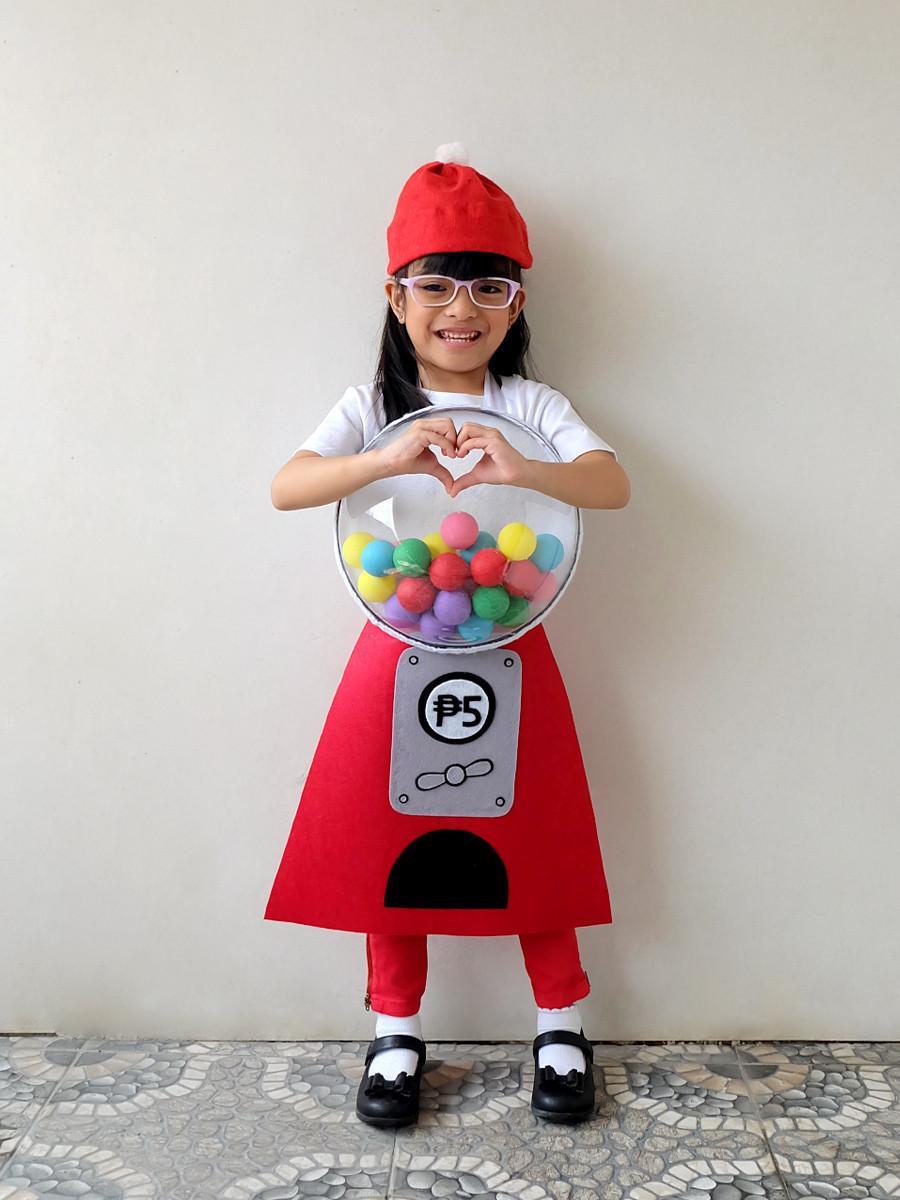 Gumball Machine Costume DIY
 DIY No Sew Gumball Machine Costume – A Crafted Lifestyle