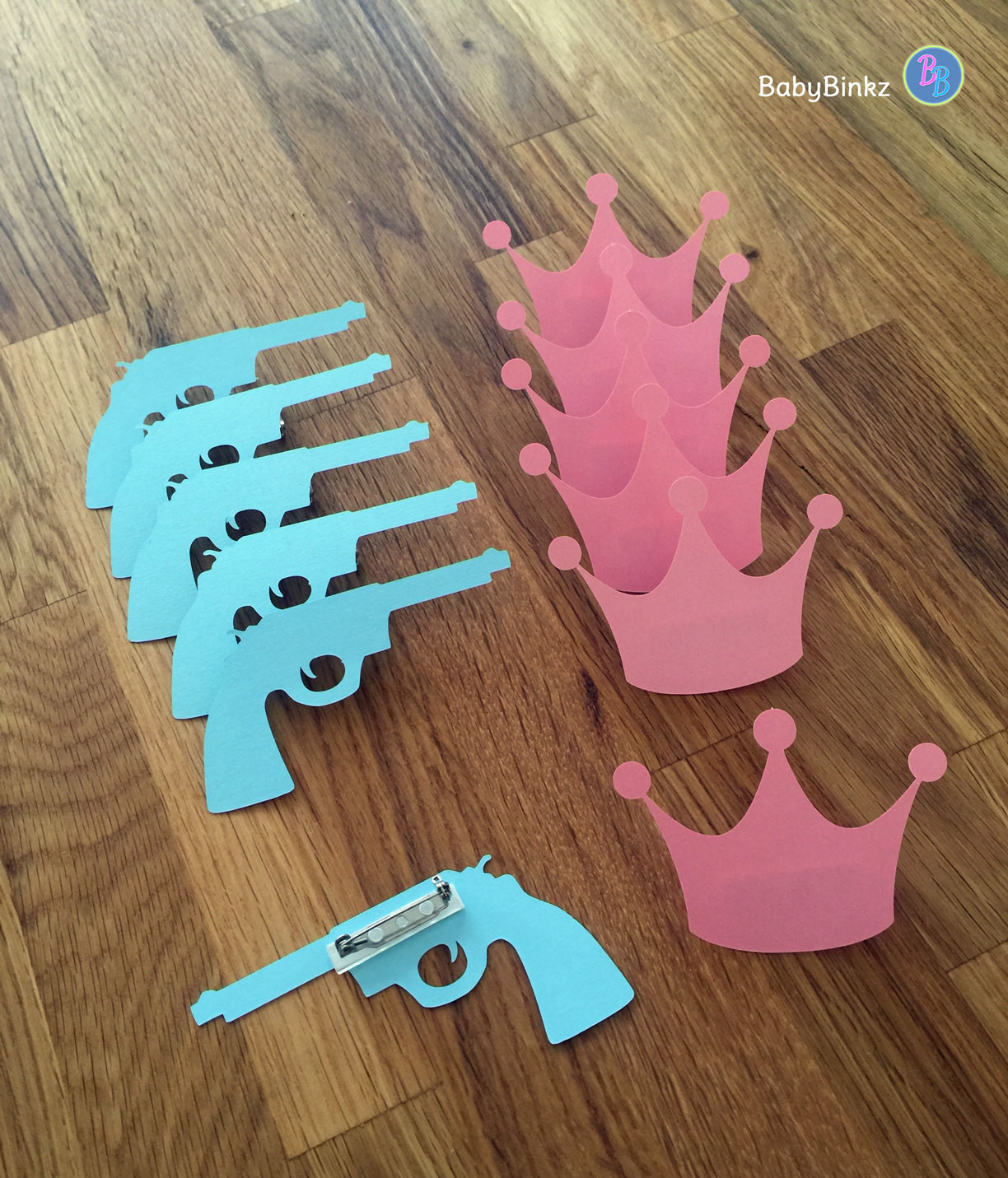 Guns And Glitter Gender Reveal Party Ideas
 Party Pins Guns or Glitter Gender Reveal Baby Shower Die