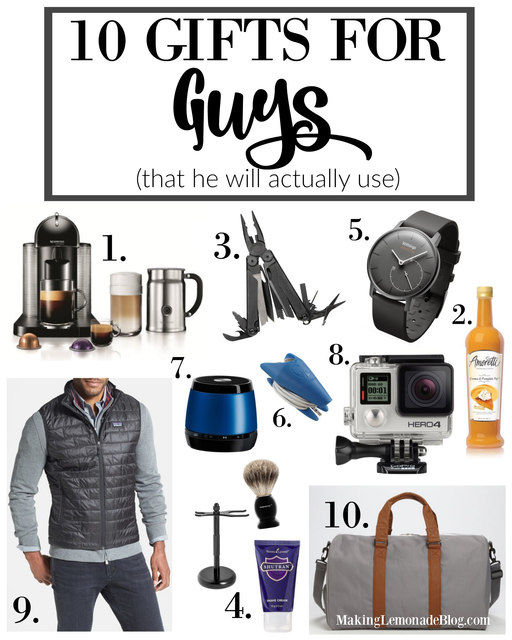 Guys Birthday Gift Ideas
 Ten Best Gifts for Guys That He ll Use