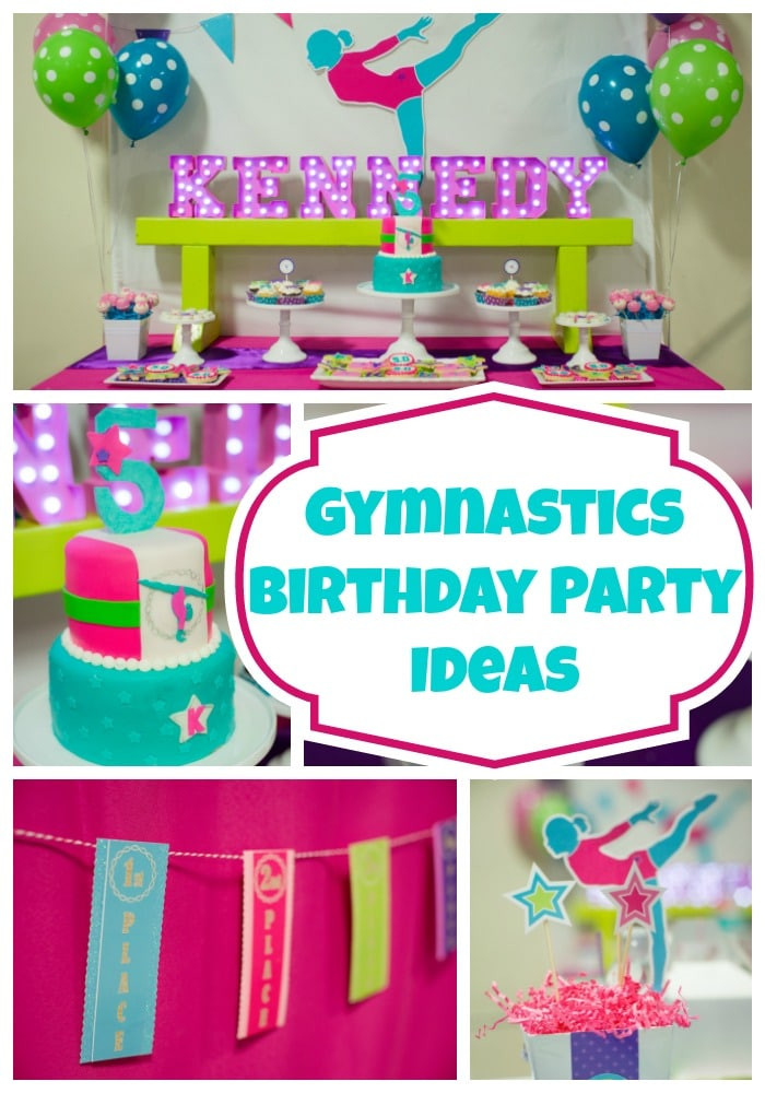 Gymnastics Birthday Party Decorations
 Bright and Colorful Gymnastics Birthday Party Pretty My