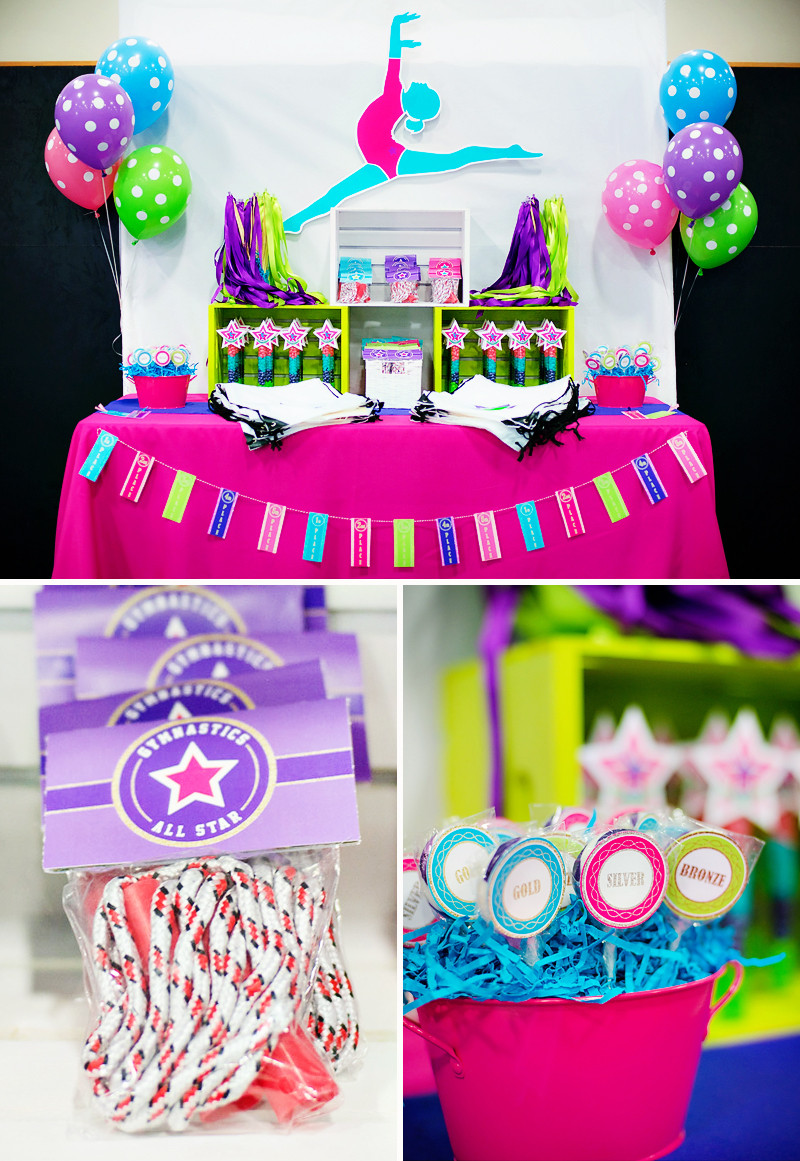 Gymnastics Birthday Party Decorations
 Bright & Coloful Gymnastics Birthday Party – Hostess with