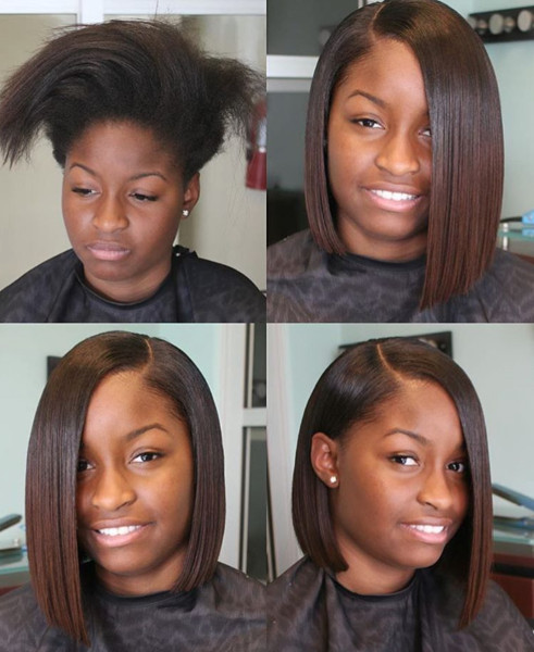 Hairstyles For Short Straight Natural Hair
 Bone straight bob by ladylavish Black Hair Information