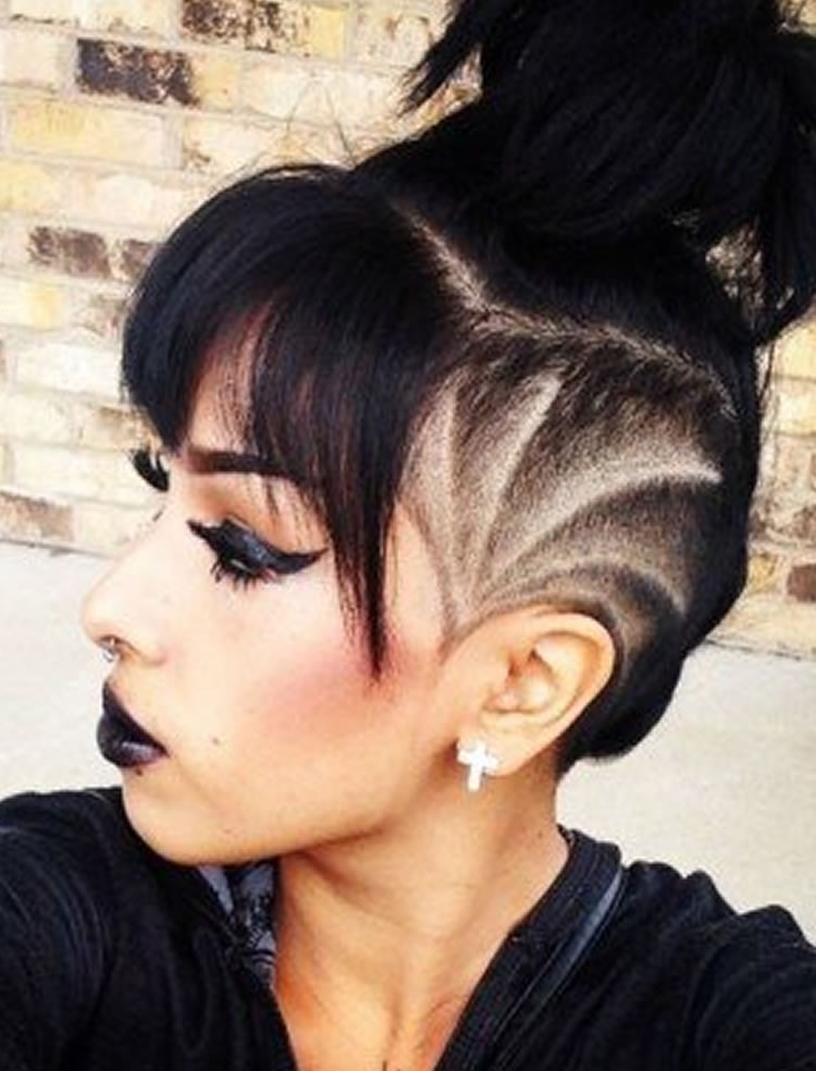 Hairstyles With Undercuts
 Undercut Hairstyle Ideas with Shapes for Women’s Hair in