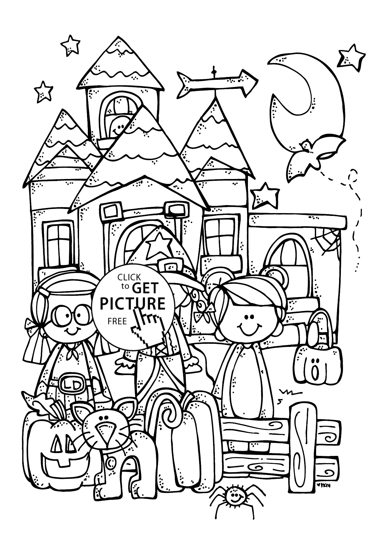 Halloween Coloring Pictures For Kids
 Funny kids and Halloween coloring page for kids printable