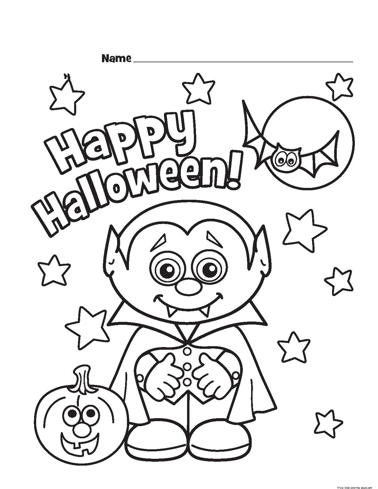 Halloween Coloring Pictures For Kids
 Halloween Little Vampire Printable coloring pages for