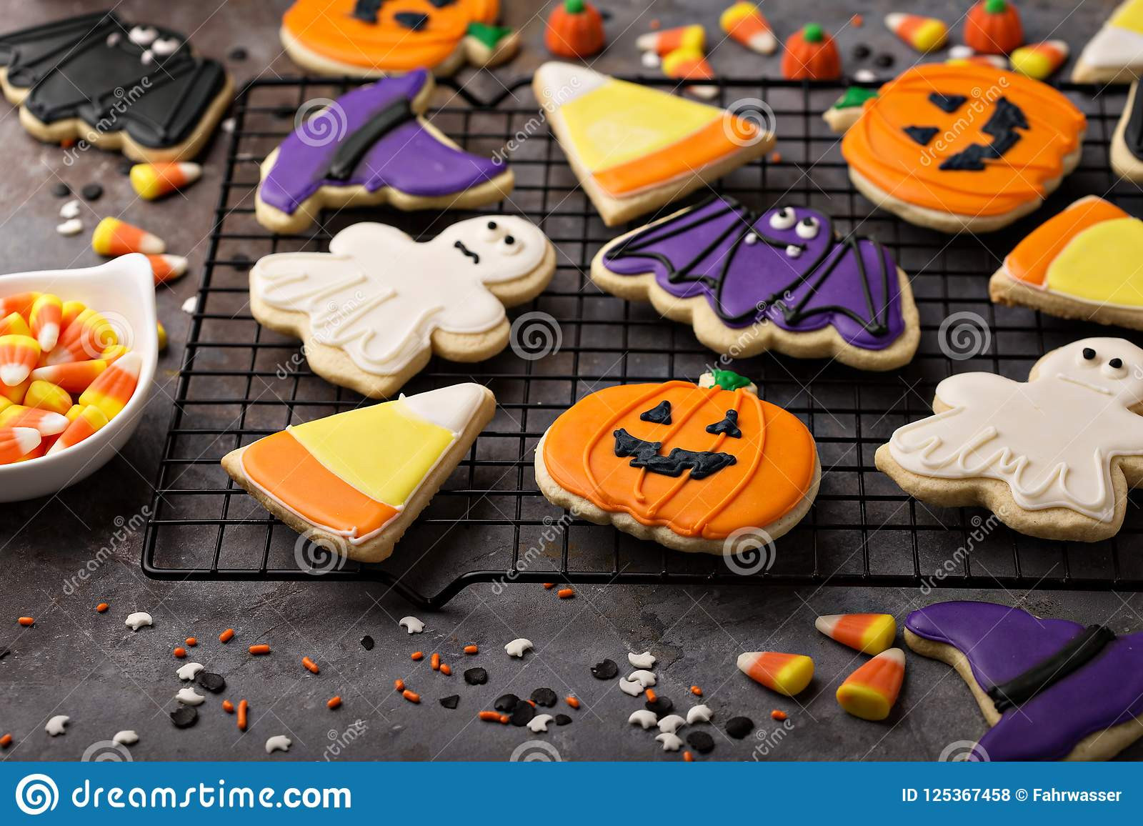 Halloween Cookies Royal Icing
 Halloween Cookies Decorated With Royal Icing Stock