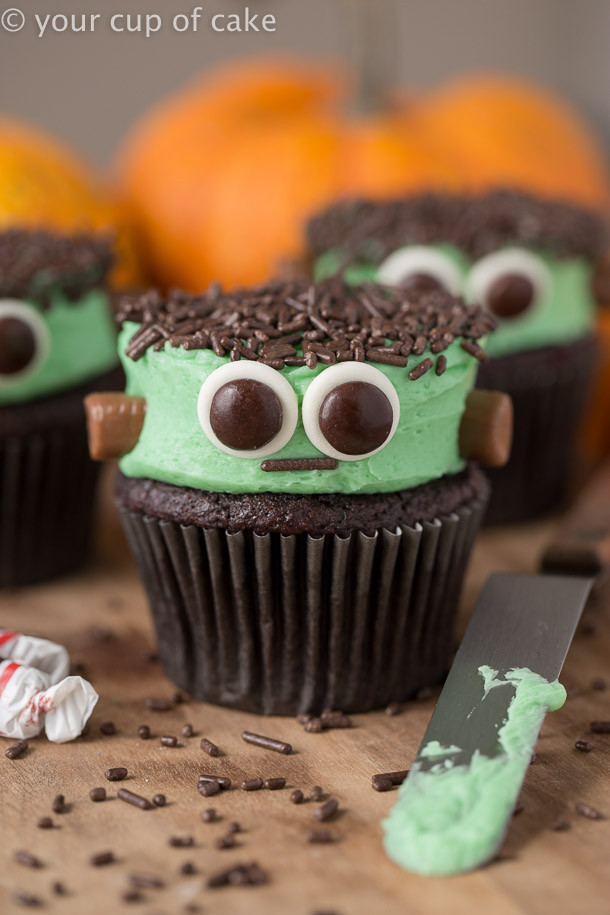 Halloween Cupcakes Pictures
 Cute Frankenstein Cupcakes for Halloween Your Cup of Cake