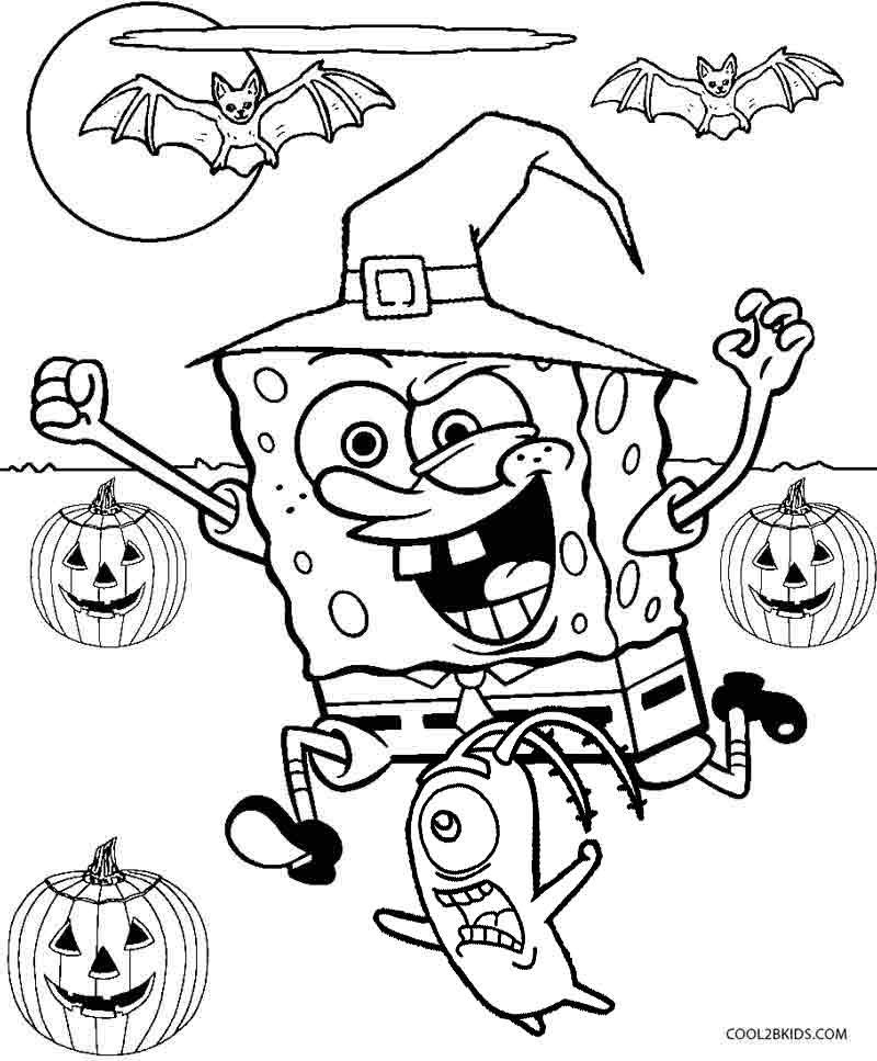 Halloween Kids Coloring Pages
 Printable Spongebob Coloring Pages For Kids