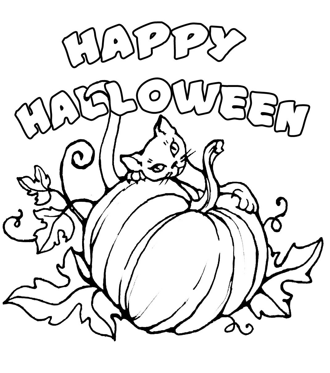 Halloween Kids Coloring Pages
 Printable Happy Halloween 2019 coloring pages for Kids