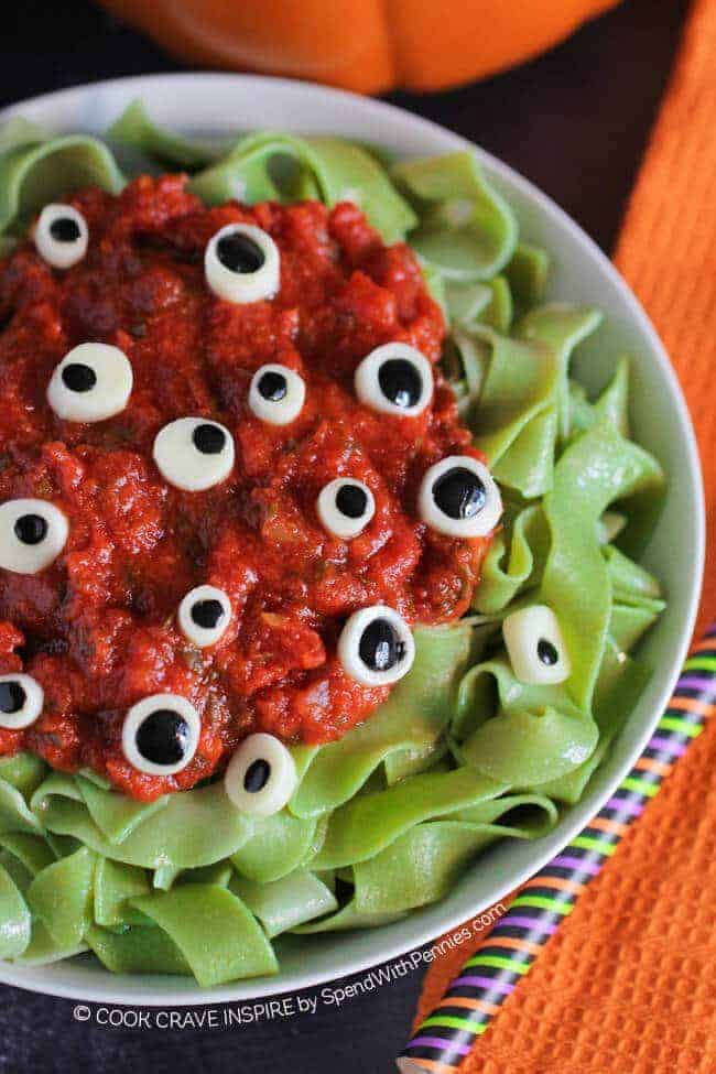 Halloween Kids Recipes
 Eyeball Pasta Halloween Dinner Idea Spend With Pennies