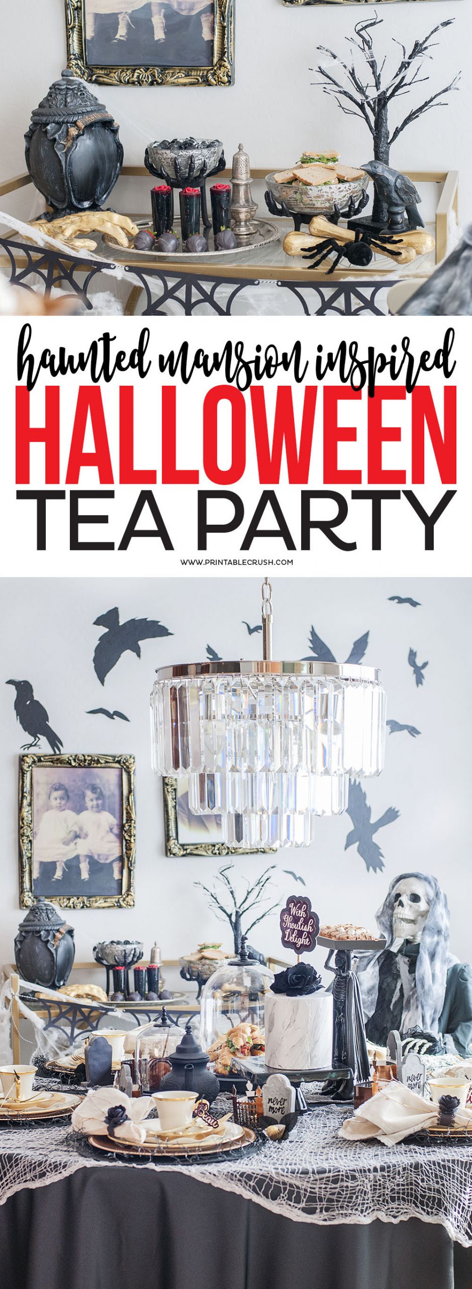 Halloween Tea Party Ideas
 Haunted Mansion Halloween Tea Party Ideas Printable Crush