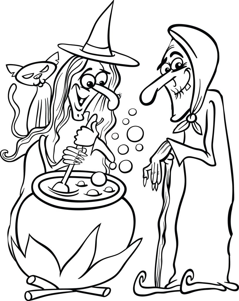 Halloween Witch Coloring Pages For Kids
 Printable Halloween Witches Coloring Page for Kids 1