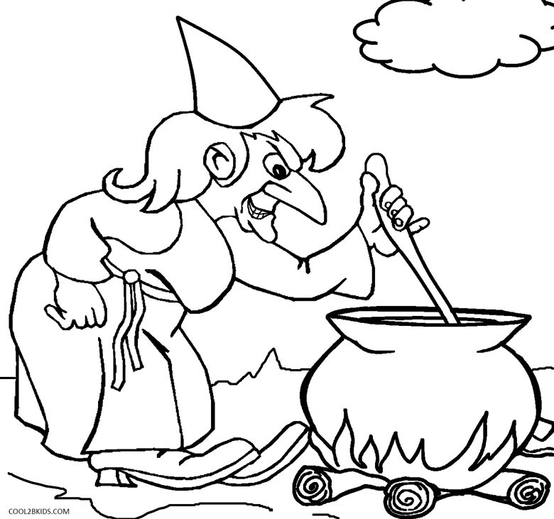 Halloween Witch Coloring Pages For Kids
 Printable Witch Coloring Pages For Kids