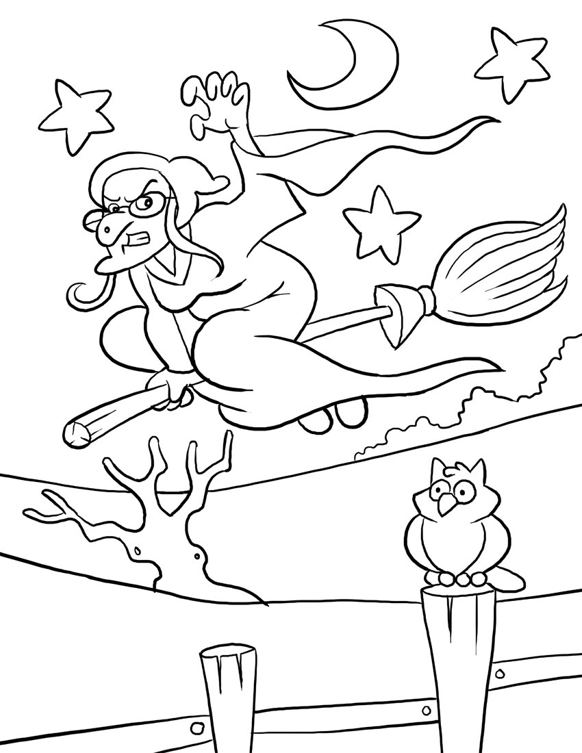 Halloween Witch Coloring Pages For Kids
 The gallery for Halloween Witch Coloring Pages For Kids