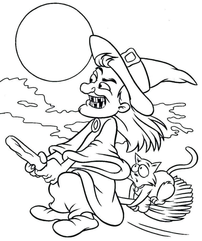 Halloween Witch Coloring Pages For Kids
 30 Cute Halloween Coloring Pages For Kids