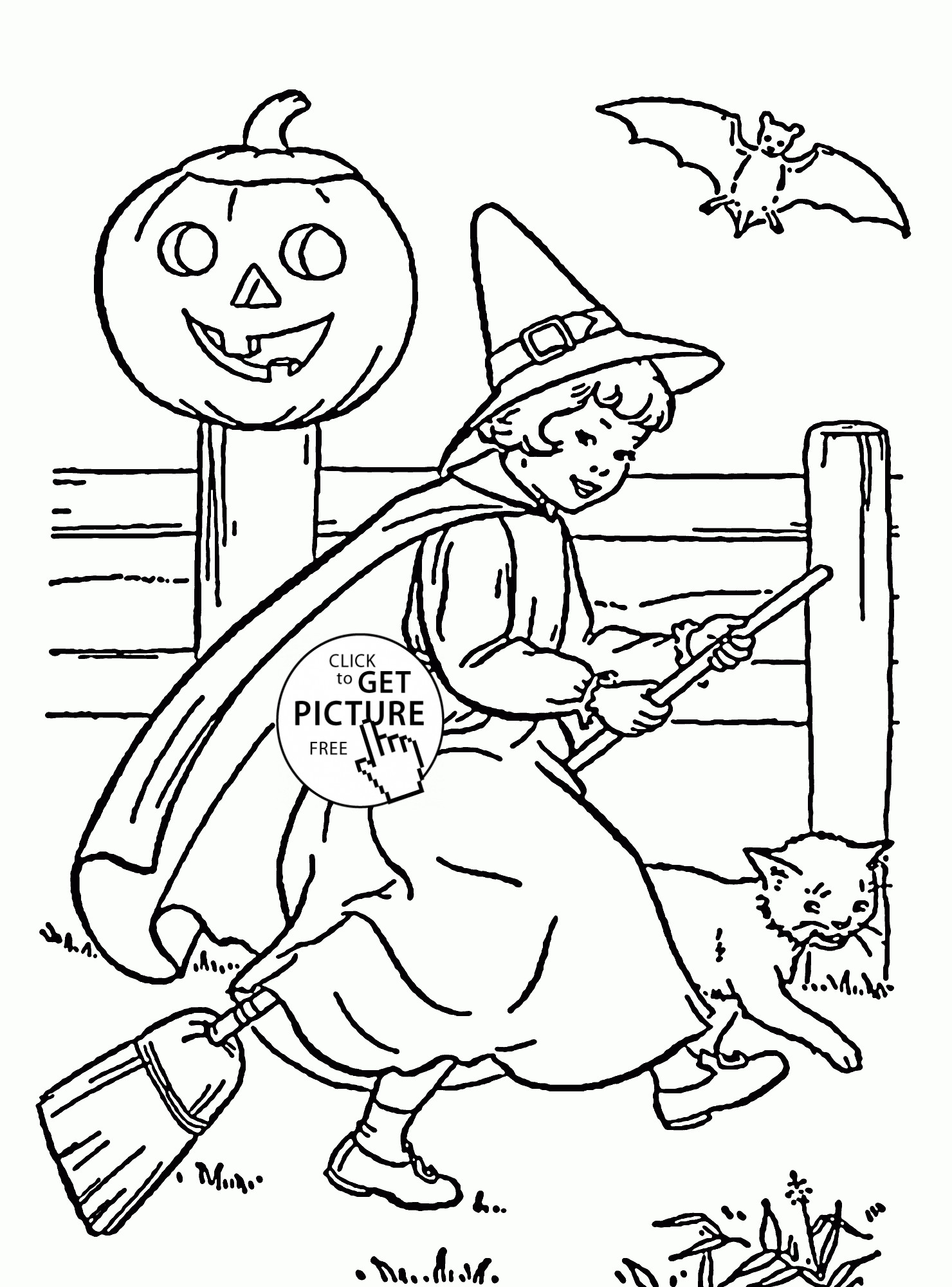 Halloween Witch Coloring Pages For Kids
 Cute Witch coloring pages for kids halloween printables