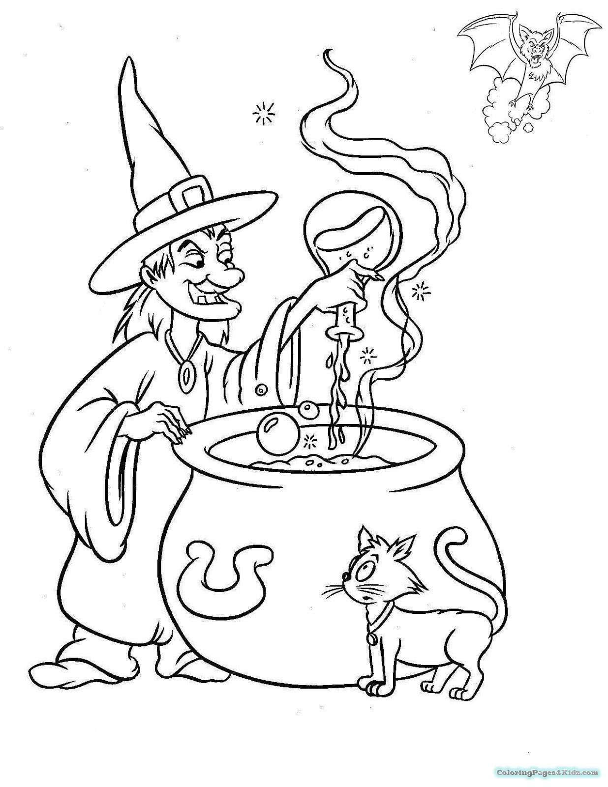 Halloween Witch Coloring Pages For Kids
 Halloween Witch Coloring Pages