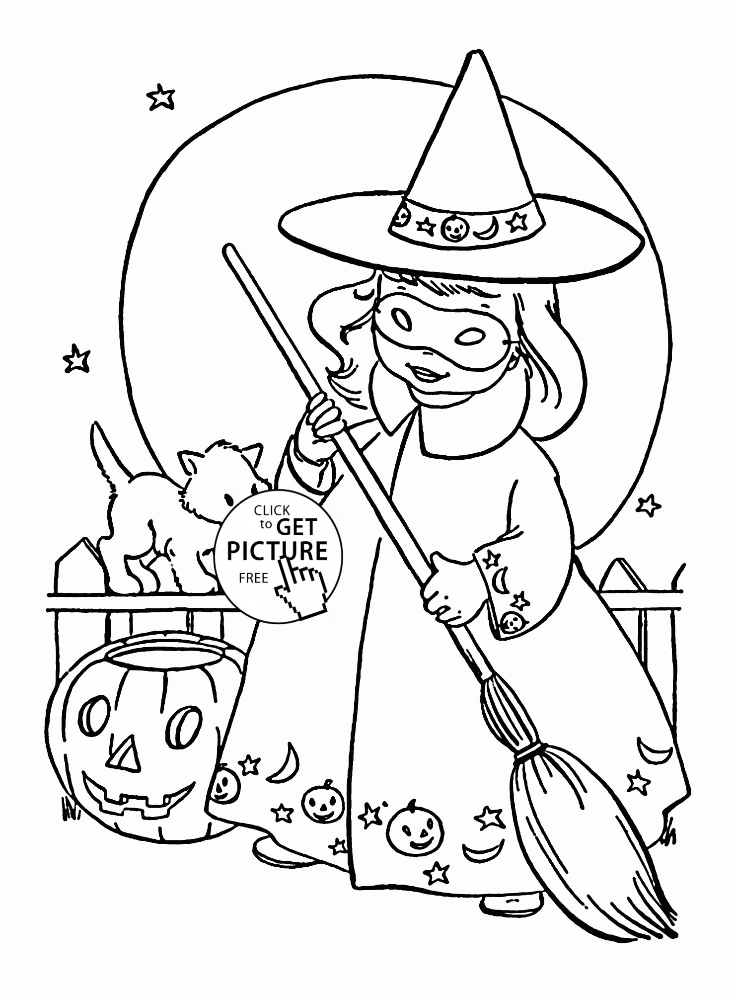 Halloween Witch Coloring Pages For Kids
 Cute Little Witch coloring pages for kids halloween