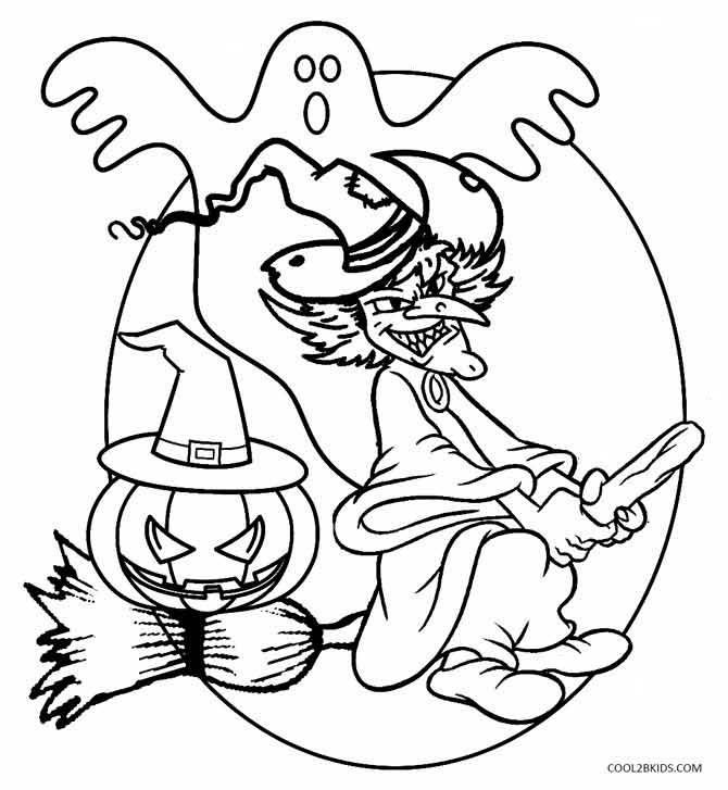 Halloween Witch Coloring Pages For Kids
 Printable Witch Coloring Pages For Kids