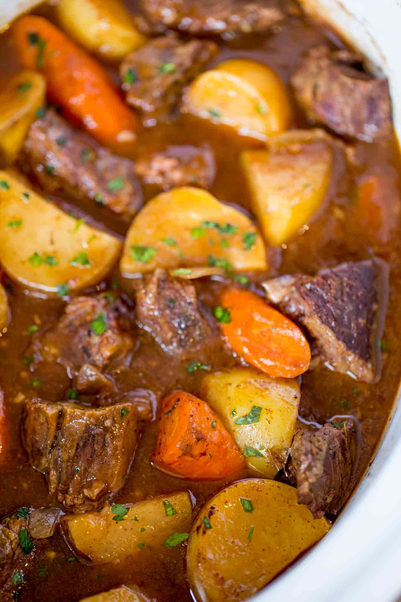 Hamburger Stew Crockpot
 Ultimate Slow Cooker Beef Stew Dinner then Dessert