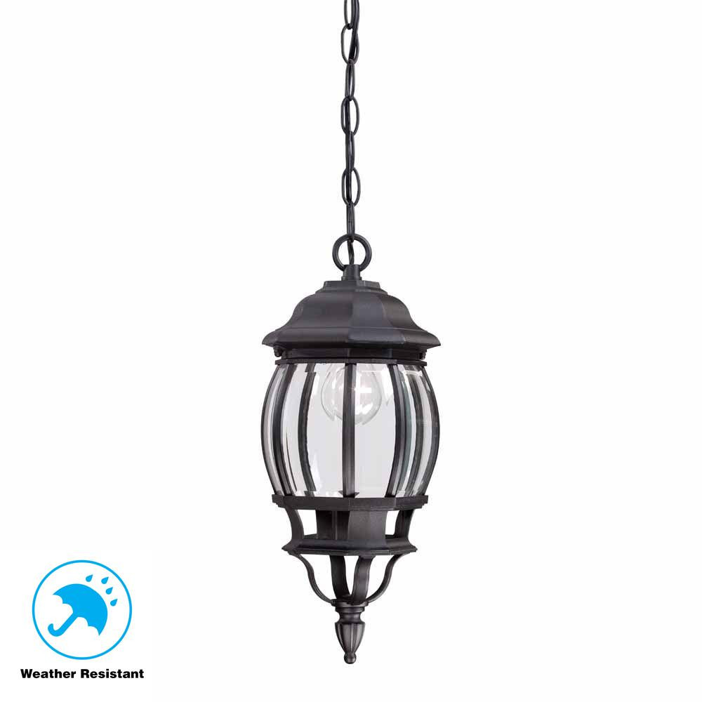 Hampton Bay Landscape Lighting
 Hampton Bay 1 Light Black Outdoor Hanging Lantern HB7030