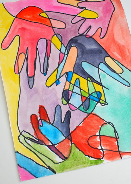 Hand Art For Kids
 Family Watercolor Hand print Art