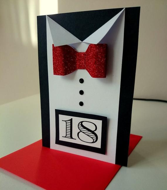 Handmade Birthday Cards For Him
 Items similar to 18th Birthday Card For Him Happy