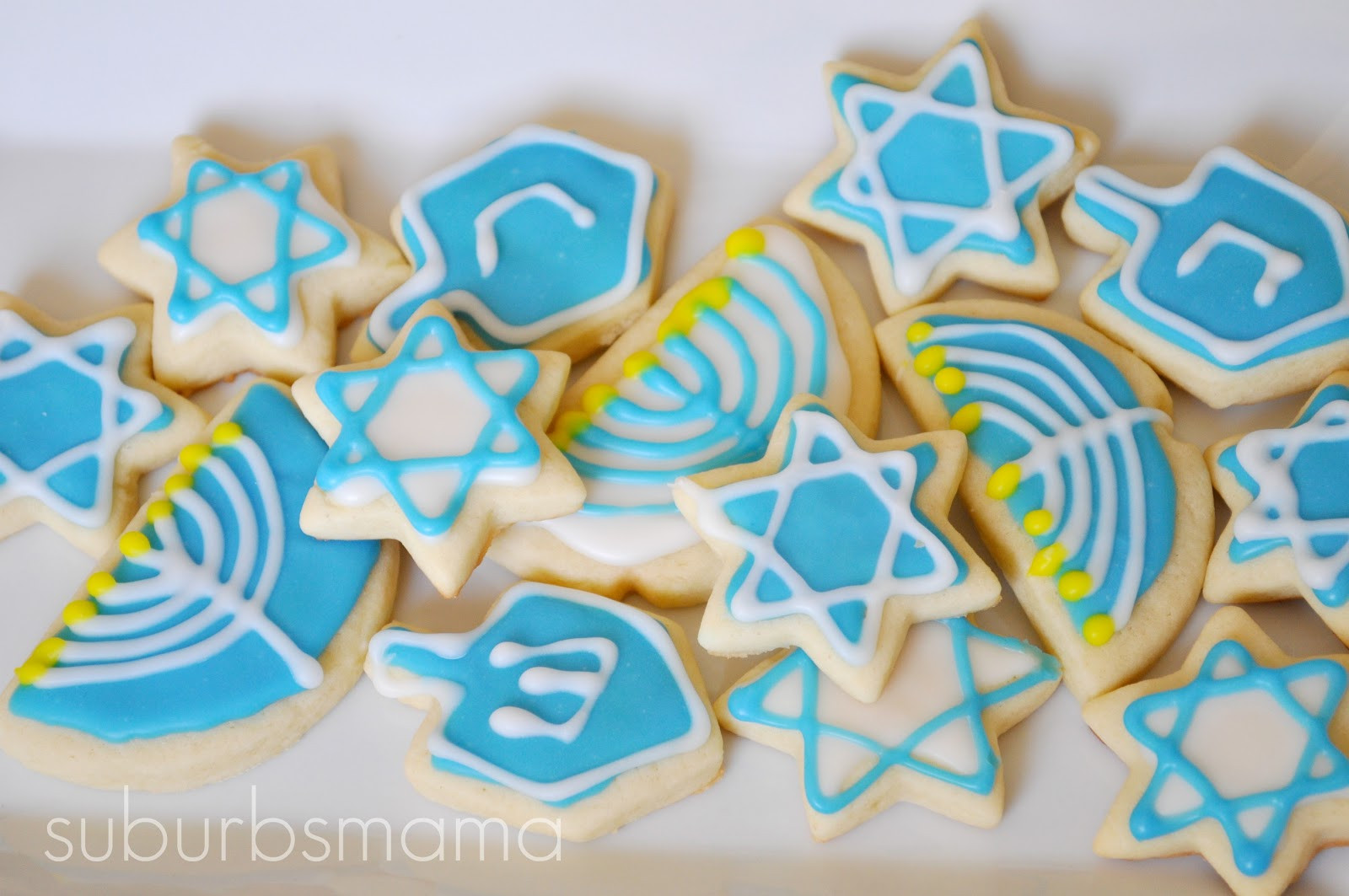 Hanukkah Sugar Cookies
 Suburbs Mama Iced Sugar Cookies