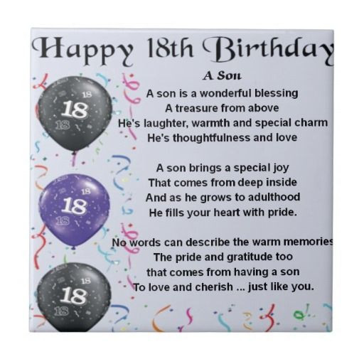 Happy 18th Birthday Wishes To My Son
 Birthday Quotes for Son turning 18 Quotes