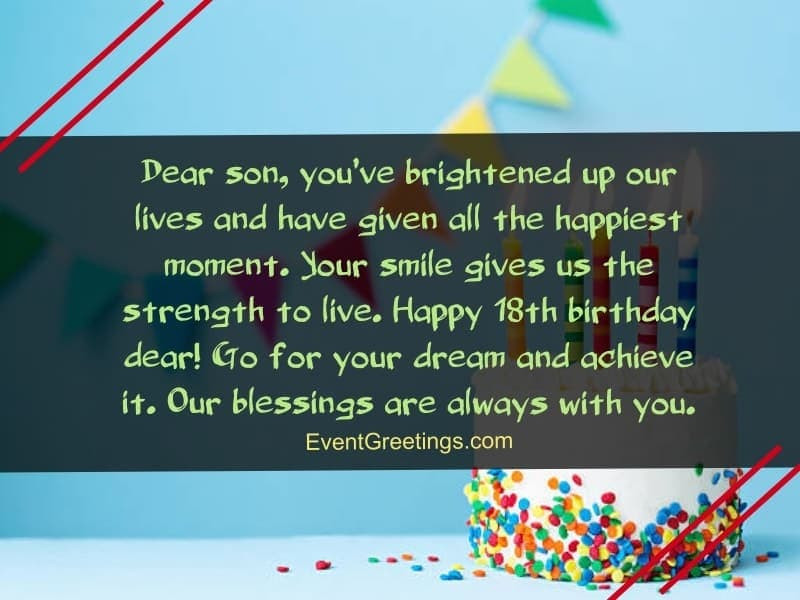 Happy 18th Birthday Wishes To My Son
 60 Best 18th Birthday Quotes And Wishes For Dearest e