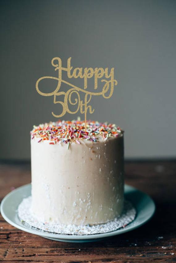 Happy 50th Birthday Cake
 Happy 50th cake topper 50th cake topper 50th birthday cake