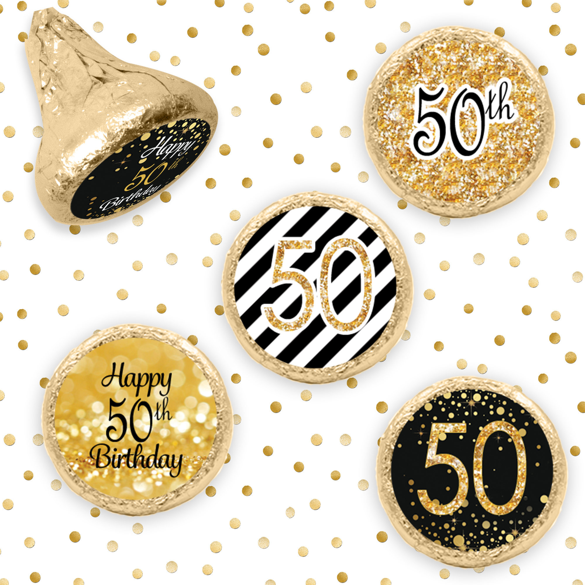 Happy 50th Birthday Decorations
 50th Happy Birthday Party Favors Black and Gold 50th