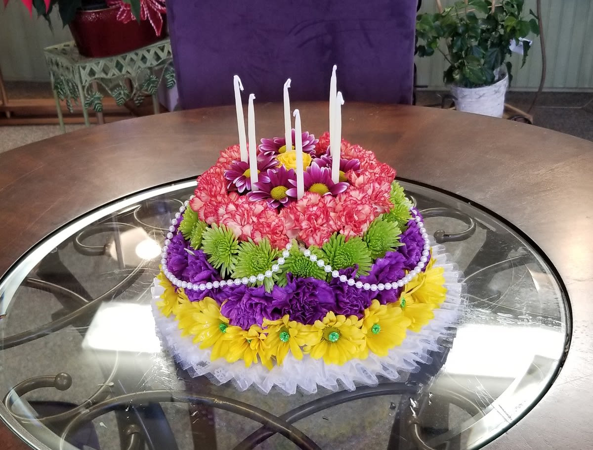 Happy Birthday Cake And Flowers
 Happy Birthday Floral Cake by Keizer Florist