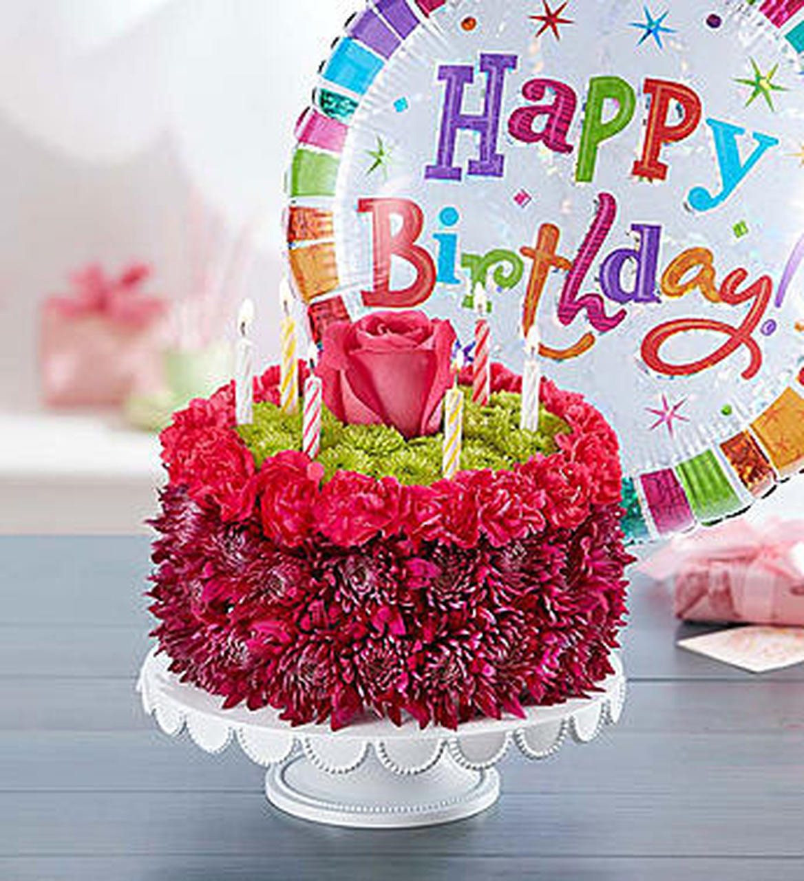 Happy Birthday Cake And Flowers
 Birthday Wishes Flower Cake Purple Conroy s Flowers Cypress