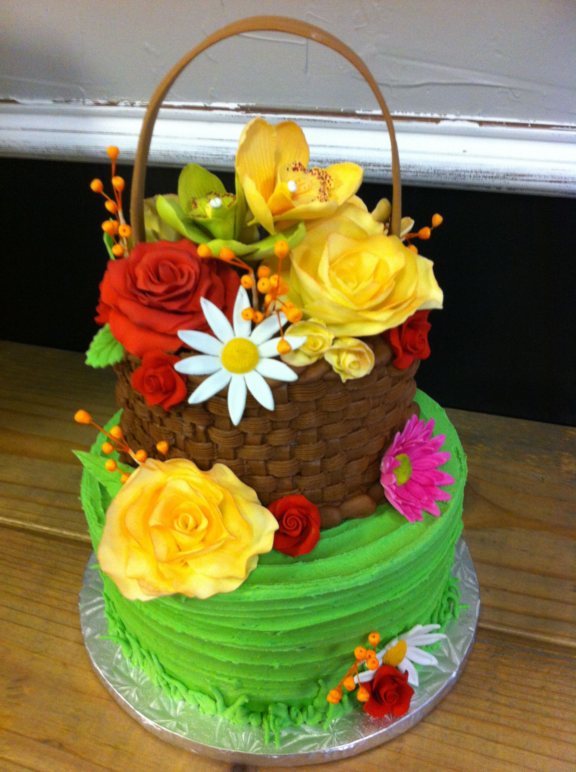 Happy Birthday Cake And Flowers
 Party cakes in McKinney and Dallas Texas