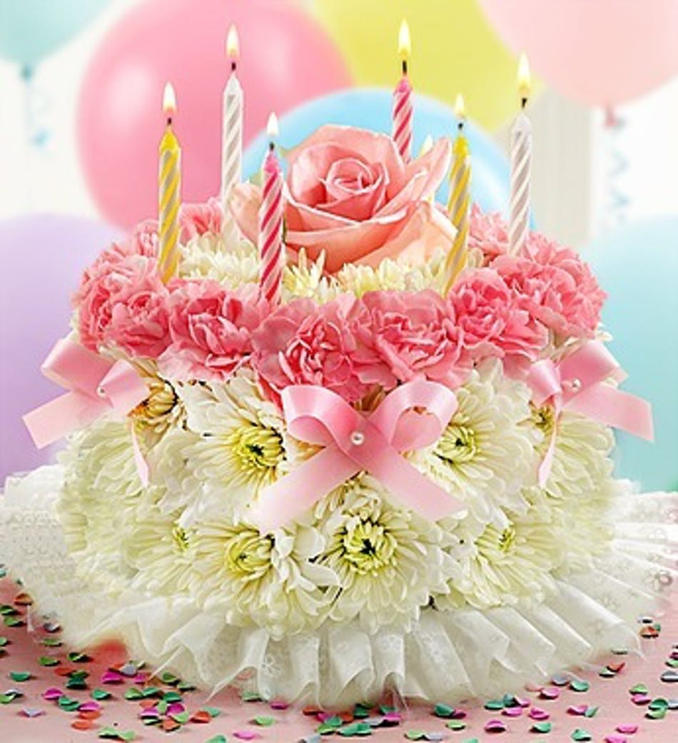 Happy Birthday Cake And Flowers
 Wishing You a Special Birthday Floral Cake All The Fun