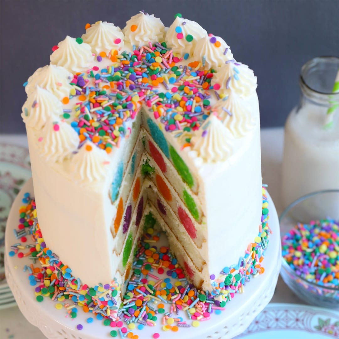 Happy Birthday Cakes
 Happy Birthday Polka Dot Cake Mom Loves Baking