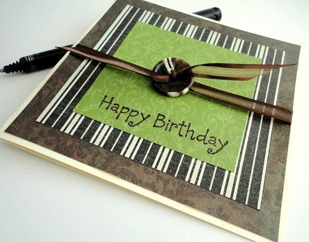 Happy Birthday Cards For Him
 Masculine Happy Birthday Card for Him Green by