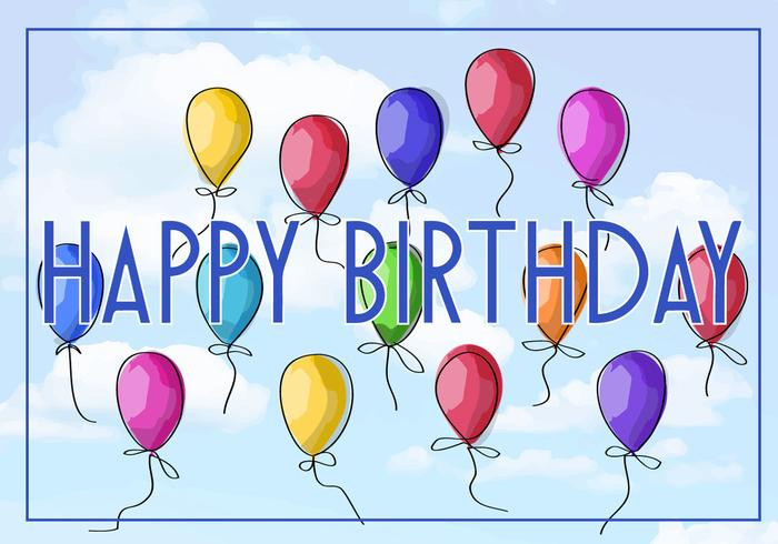 Happy Birthday Cards Free
 Free Vector Illustration of a Happy Birthday Greeting Card