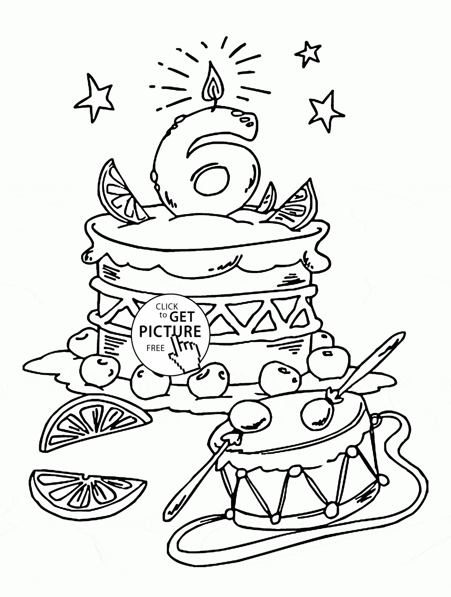 Happy Birthday Coloring Pages For Kids
 Happy 6th Birthday coloring page for kids holiday